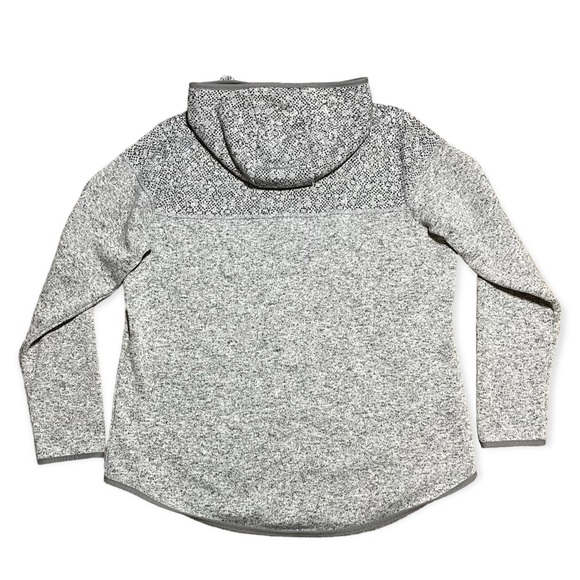 Eddie Bauer Women’s Heathered Gray Hooded Zip Up Knit Fleece Jacket Sz 2XL - Picture 3 of 15